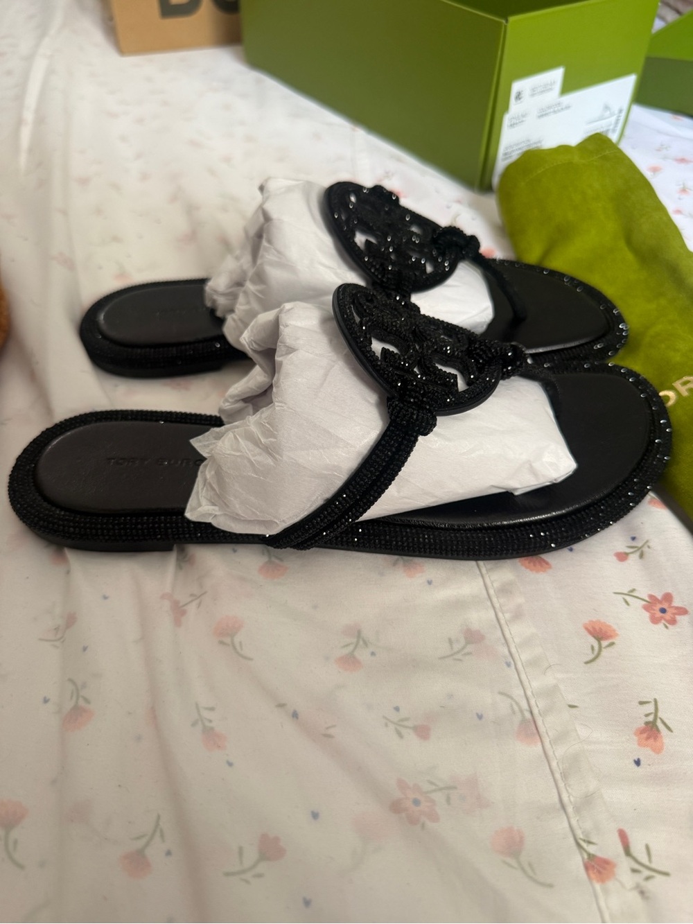 Tory Burch Black Braided Logo Thong Sandals - Picture 4 of 6